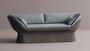 Casa Padrino Luxus Sofa Hellblau / Anthrazit 200 cm - Wetterfestes Beton Sofa 