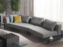 Casa Padrino Luxus Sofa Grau / Schwarz 357 x 120 x H. 65 cm - Gebogenes Wohnzimmer Sofa - Hotel Sofa - Wohnzimmer M�bel - Hotel M�bel - Luxus M�bel - Luxus Einrichtung