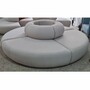 Casa Padrino Luxus Sofa Grau  240 x H. 72 cm - Rundes Modulares Samt Sofa 