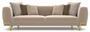 Casa Padrino Luxus Sofa Hellbraun / Messing 300 x 100 x H. 75 cm - Wohnzimmer Sofa - Hotel Sofa - Wohnzimmer M�bel - Hotel M�bel - Luxus M�bel - Luxus Einrichtung