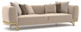 Casa Padrino Luxus Sofa Hellbraun / Messing 300 x 100 x H. 75 cm - Wohnzimmer Sofa - Hotel Sofa - Wohnzimmer M�bel - Hotel M�bel - Luxus M�bel - Luxus Einrichtung