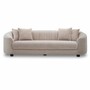 Casa Padrino Luxus Samt Sofa Creme / Schwarz 241 cm - Wohnzimmer & Hotel M�bel