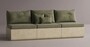 Casa Padrino Luxus Sofa Gr�n / Creme 240 cm - Modulares Wetterfestes Beton Sofa 