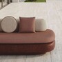 Casa Padrino Luxus Beton Sofa Braun / Rosa / Creme 188 cm - Outdoor Garten Sofa