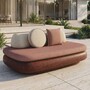Casa Padrino Luxus Beton Sofa Braun / Rosa / Creme 188 cm - Outdoor Garten Sofa