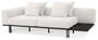 Casa Padrino Luxus Sofa Creme / Bronze 233 x 104 x H. 60,5 cm - Modernes Wohnzimmer Sofa Linke Seite - Hotel Sofa - Luxus Qualit�t
