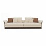 Casa Padrino Luxus Sofa Creme / Dunkelbraun 215 cm - Wohnzimmer & Hotel M�bel