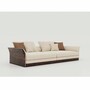 Casa Padrino Luxus Sofa Creme / Dunkelbraun 215 cm - Wohnzimmer & Hotel M�bel