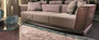 Casa Padrino Luxus Sofa Grau / Blau / Gold 280 x 98 x H. 85 cm - Wohnzimmer Sofa - Hotel Sofa - Wohnzimmer M�bel - Wohnzimmer Einrichtung - Hotel M�bel - Luxus M�bel - Luxus Einrichtung