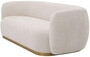 Casa Padrino Luxus Sofa Creme / Messing 223 x 96 x H. 71 cm - Wohnzimmer Sofa - Hotel Sofa - Wohnzimmer M�bel - Hotel M�bel - Luxus M�bel - Luxus Einrichtung - Wohnzimmer Einrichtung