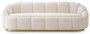 Casa Padrino Luxus Sofa Creme / Messing 230 x 80 x H. 71 cm - Wohnzimmer & Hotel Sofa - Wohnzimmer & Hotel M�bel - Luxus Kollektion