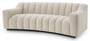 Casa Padrino Luxus Sofa Creme / Schwarz 234 x 96 x H. 76,5 cm - Leicht gebogenes Wohnzimmer Sofa - Hotel Sofa - Luxus Qualit�t