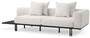 Casa Padrino Luxus Sofa Creme / Bronze 233 x 104 x H. 60,5 cm - Modernes Wohnzimmer Sofa Rechte Seite - Hotel Sofa - Luxus Qualit�t