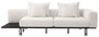 Casa Padrino Luxus Sofa Creme / Bronze 233 x 104 x H. 60,5 cm - Modernes Wohnzimmer Sofa Rechte Seite - Hotel Sofa - Luxus Qualit�t