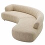 Casa Padrino Luxus Sofa Creme / Schwarz 360 cm - Gebogenes Wohnzimmer & Hotel Sofa