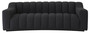 Casa Padrino Luxus Sofa Schwarz 234 x 96 x H. 76,5 cm - Leicht gebogenes Wohnzimmer Sofa - Hotel Sofa - Luxus Qualit�t