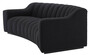 Casa Padrino Luxus Sofa Schwarz 234 x 96 x H. 76,5 cm - Leicht gebogenes Wohnzimmer Sofa - Hotel Sofa - Luxus Qualit�t