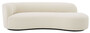 Casa Padrino Luxus Sofa Creme / Schwarz 230 x 110 x H. 68 cm - Gebogenes Wohnzimmer Sofa - Hotel Sofa - Luxus Qualit�t