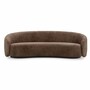 Casa Padrino Luxus Sofa Braun / Schwarz 235 cm - Gebogenes Wohnzimmer Sofa