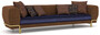 Casa Padrino Luxus Sofa Braun / Lila / Messing 300 x 100 x H. 75 cm - Wohnzimmer Sofa - Hotel Sofa - Wohnzimmer M�bel - Hotel M�bel - Luxus M�bel - Luxus Einrichtung