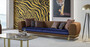 Casa Padrino Luxus Sofa Braun / Lila / Messing 300 x 100 x H. 75 cm - Wohnzimmer Sofa - Hotel Sofa - Wohnzimmer M�bel - Hotel M�bel - Luxus M�bel - Luxus Einrichtung