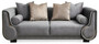 Casa Padrino Luxus 3er Sofa Grau / Silber / Schwarz - Elegantes Wohnzimmer Sofa - Luxus Wohnzimmer M�bel - Luxus Kollektion