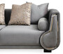Casa Padrino Luxus 3er Sofa Grau / Silber / Schwarz - Elegantes Wohnzimmer Sofa - Luxus Wohnzimmer M�bel - Luxus Kollektion