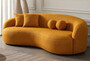 Casa Padrino Luxus Sofa Orange 250 x 120 x H. 76 cm - Gebogenes Wohnzimmer Sofa - Hotel Sofa - Wohnzimmer M�bel - Hotel M�bel - Luxus M�bel - Luxus Einrichtung - Wohnzimmer Einrichtung