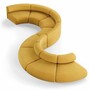 Casa Padrino Luxus Sofa Gelb 590 cm - Gebogenes Modulares 8 Teiliges Sofa - Hotel M�bel