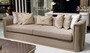 Casa Padrino Luxus Sofa Grau Muster / Gold - Wohnzimmer Sofa - Hotel Sofa - Wohnzimmer M�bel - Hotel M�bel - Luxus M�bel