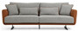 Casa Padrino Luxus Sofa Grau / Braun / Schwarz 230 x 100 x H. 80 cm - Modernes Wohnzimmer Sofa - Hotel Sofa - Luxus M�bel