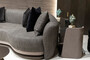 Casa Padrino Luxus Sofa Schwarz / Grau / Dunkelbraun / Bronze 300 x 130 x H. 76 cm - Wohnzimmer Sofa - Hotel Sofa - Wohnzimmer M�bel - Hotel M�bel - Luxus M�bel - Luxus Kollektion
