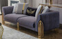 Casa Padrino Luxus Sofa Lila / Gold 230 x 90 x H. 77 cm - Wohnzimmer Sofa - Hotel Sofa - Wohnzimmer M�bel - Hotel M�bel - Luxus M�bel - Wohnzimmer Einrichtung - Luxus Einrichtung