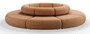 Casa Padrino Luxus Sofa Braun  340 x H. 72 cm - Rundes Modulares Sofa - Luxus M�bel