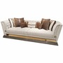 Casa Padrino Luxus Sofa Grau / Gold 263 cm - Wohnzimmer & Hotel M�bel