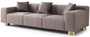 Casa Padrino Luxus Sofa Grau / Messing 260 x 100 x H. 70 cm - Wohnzimmer Sofa - Hotel Sofa - Wohnzimmer M�bel - Wohnzimmer Einrichtung - Hotel M�bel - Luxus M�bel - Luxus Einrichtung