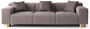 Casa Padrino Luxus Sofa Grau / Messing 260 x 100 x H. 70 cm - Wohnzimmer Sofa - Hotel Sofa - Wohnzimmer M�bel - Wohnzimmer Einrichtung - Hotel M�bel - Luxus M�bel - Luxus Einrichtung
