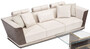 Casa Padrino Luxus Sofa Creme / Grau / Gold 280 x 98 x H. 85 cm - Wohnzimmer Sofa - Hotel Sofa - Wohnzimmer M�bel - Wohnzimmer Einrichtung - Hotel M�bel - Luxus M�bel - Luxus Einrichtung