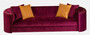 Casa Padrino Luxus Sofa Lila / Orange 275 x 89 x H. 75 cm - Wohnzimmer Sofa - Hotel Sofa - Wohnzimmer M�bel - Wohnzimmer Einrichtung - Hotel M�bel - Luxus M�bel - Luxus Einrichtung