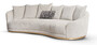 Casa Padrino Luxus Sofa Hellgrau / Messing 308 x 110 x H. 90 cm - Gebogenes Wohnzimmer Sofa - Hotel Sofa - Wohnzimmer M�bel - Hotel M�bel - Luxus M�bel - Luxus Einrichtung - Wohnzimmer Einrichtung