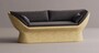 Casa Padrino Luxus Sofa Anthrazit / Gelb 200 cm - Wetterfestes Beton Sofa