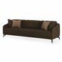 Casa Padrino Luxus Sofa Dunkelbraun / Schwarz 255 cm - Wohnzimmer & Hotel M�bel