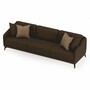 Casa Padrino Luxus Sofa Dunkelbraun / Schwarz 255 cm - Wohnzimmer & Hotel M�bel