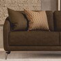 Casa Padrino Luxus Sofa Dunkelbraun / Schwarz 255 cm - Wohnzimmer & Hotel M�bel
