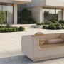 Casa Padrino Luxus Sofa Creme / Beige 180 cm - Wetterfestes Beton Sofa