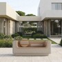 Casa Padrino Luxus Sofa Creme / Beige 180 cm - Wetterfestes Beton Sofa
