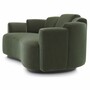 Casa Padrino Luxus Sofa Gr�n / Schwarz 194 cm - Hotel & Wohnzimmer M�bel