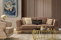 Casa Padrino Luxus Sofa Braun / Gold 230 x 90 x H. 77 cm - Wohnzimmer Sofa - Hotel Sofa - Wohnzimmer M�bel - Hotel M�bel - Luxus M�bel - Wohnzimmer Einrichtung - Luxus Einrichtung