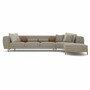 Casa Padrino Luxus Ecksofa Grau / Messing 390 cm - Wohnzimmer & Hotel M�bel