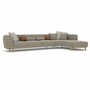 Casa Padrino Luxus Ecksofa Grau / Messing 390 cm - Wohnzimmer & Hotel M�bel